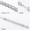 Men'S Square Glass 12Mm Hand Necklace Rock Sugar Chain Hip Hop Style Male Alloy