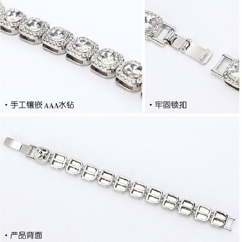 Men'S Square Glass 12Mm Hand Necklace Rock Sugar Chain Hip Hop Style Male Alloy
