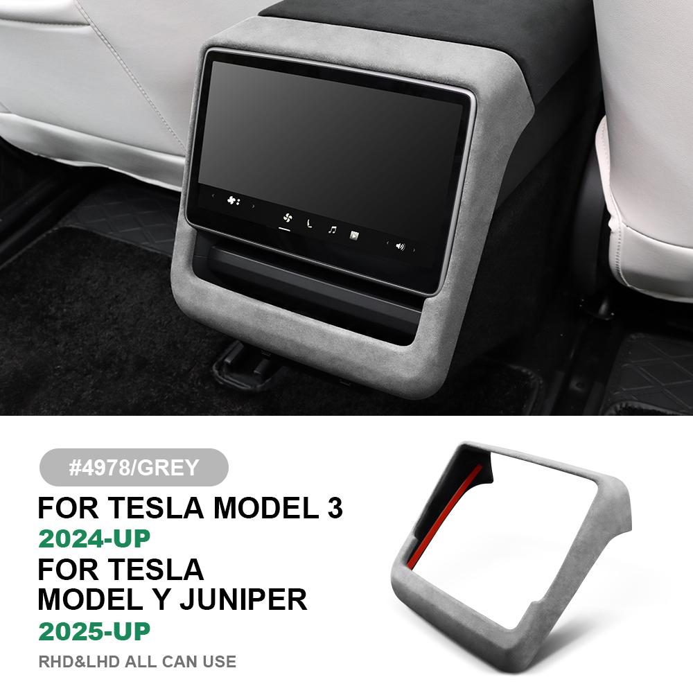Italian Top Suede for Tesla Model 3 Highland 2025-Model Y Juniper 2025-Up Rear Screen Frame Cover Anti-Scratch Car Accessories