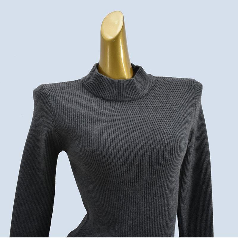 Soft Glutinous Knitted Half-high Collar Bottoming Shirt Sweater Women Autumn and Winter Simple Temperament Inner Wear Slim Fit Warm Long Sleeve Top