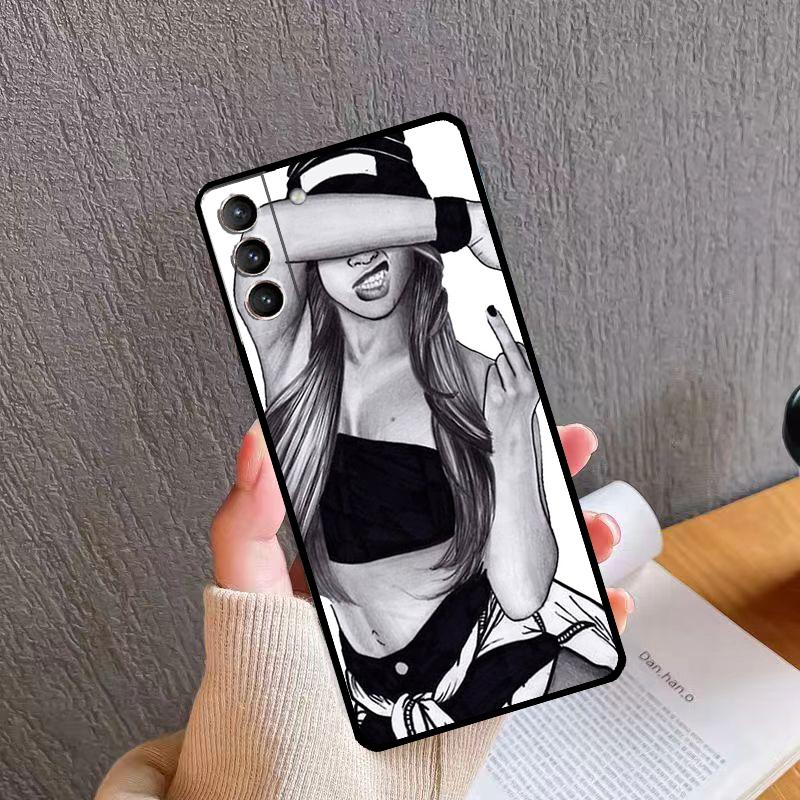 

Middle Finger Girl Case For Samsung Galaxy S23 S22 S21 Ultra S9 S10 Note 10 Plus Note 20 Ultra S20 FE Cover Galaxy S21
