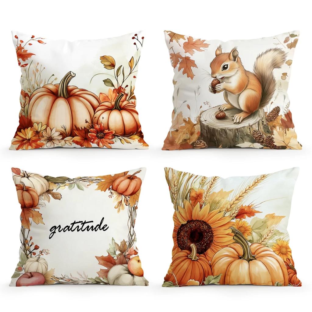 thanksgiving pumpkin sunflower Cushions Pillowcase Cushion Cover Throw Pillow Sofa Decoration Pillowcover Home Car Decor
