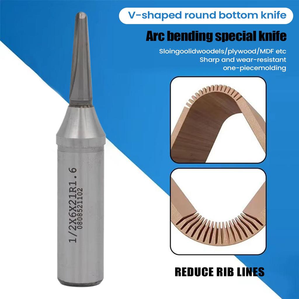 Woodworking Milling Bits1/2 1/4 Inch V Groove Woodworking End Mills TCT Grooving Cutters For Wood Bending Circular Slot Milling