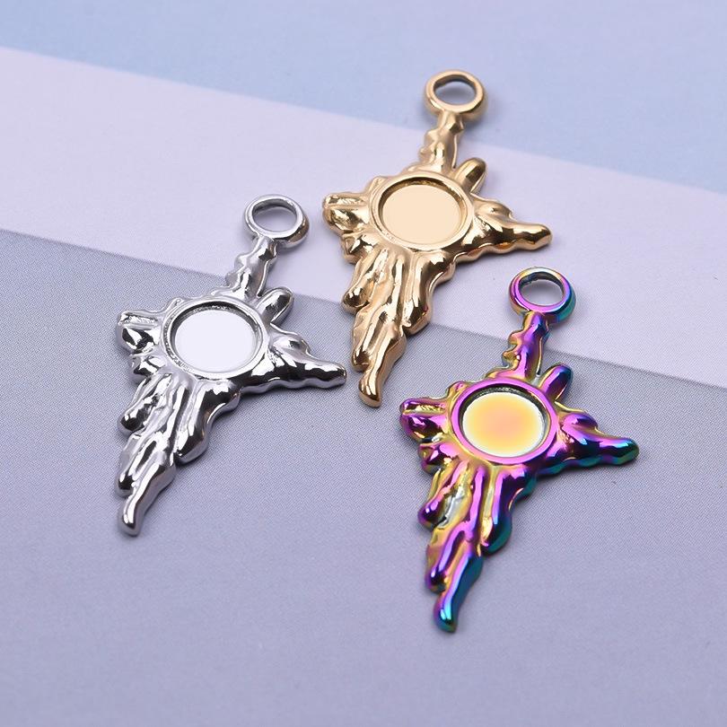 

18k Gold-Plated 304 Stainless Steel Pendant for DIY Hip Hop Punk Jewelry & Charms.