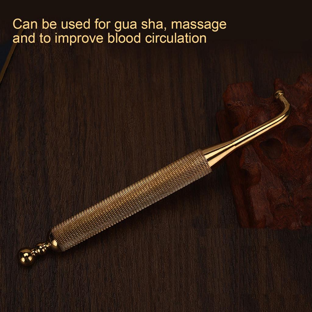 Brass Acupressure Bar Massaging Gua Sha Muscle Pulling Manual Brass Facial Reflexology Pen