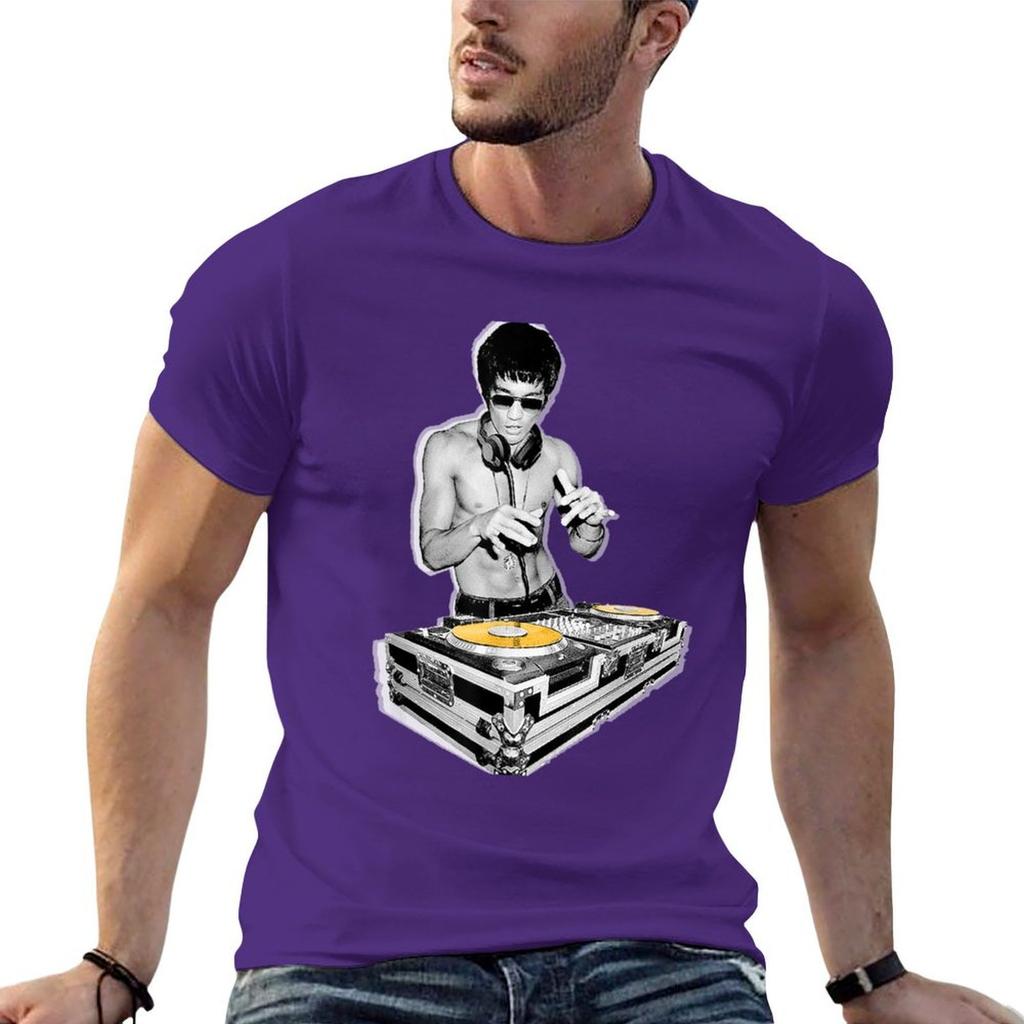 Bruces Dj Vintage Deejay Party Kung Fu Fan Music Lover Shirt Tshirt Tops Graphic Shirts Vintage T Shirt Unisex