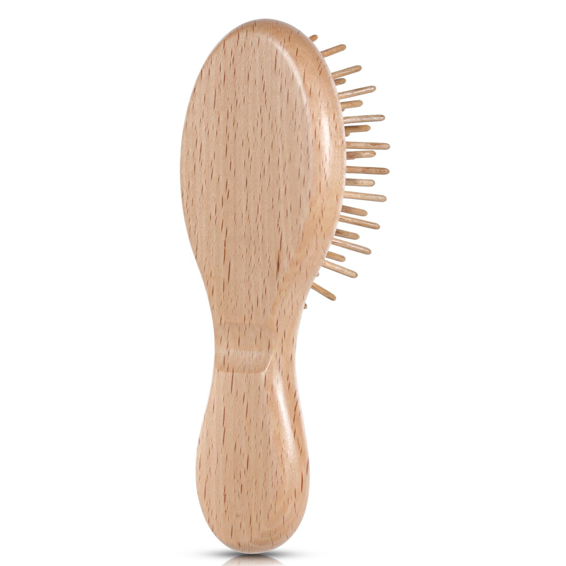 Beech Wooden Paddle Detangler Wood Bristle Hairbrush for Long Fine Dry Wet Hair