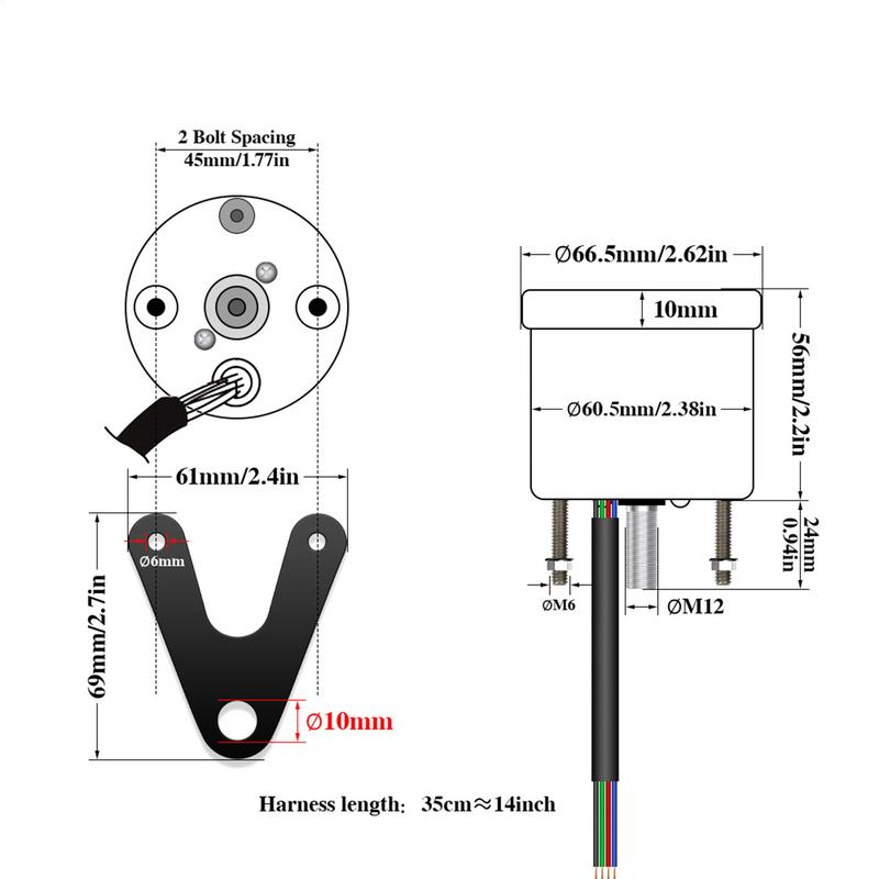 Motorcycle Digital Odometer Waterproof LCD Motorcycle Odometer With Bracket Plug And Play 10000 RPM DC 12V Speed Odometer