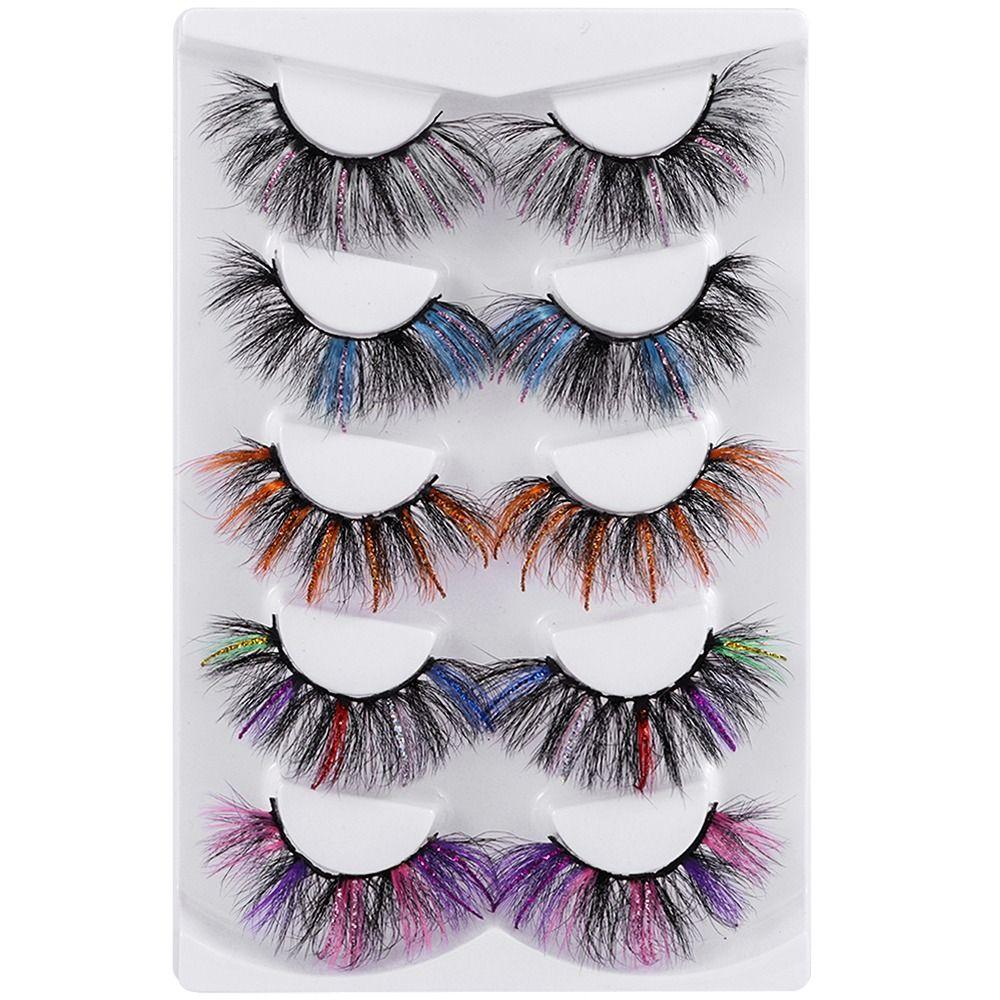 

Faux Sequins Glitter Lashes With Color Colored Lashes Mink Lashes Christmas False Eyelashes Style A