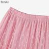 ZANZEA Women Casual Elastic Waist Loose Mesh Tulle Skirts