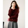 Xinfei Yu Women's Round Neck Cable Knit Cardigan