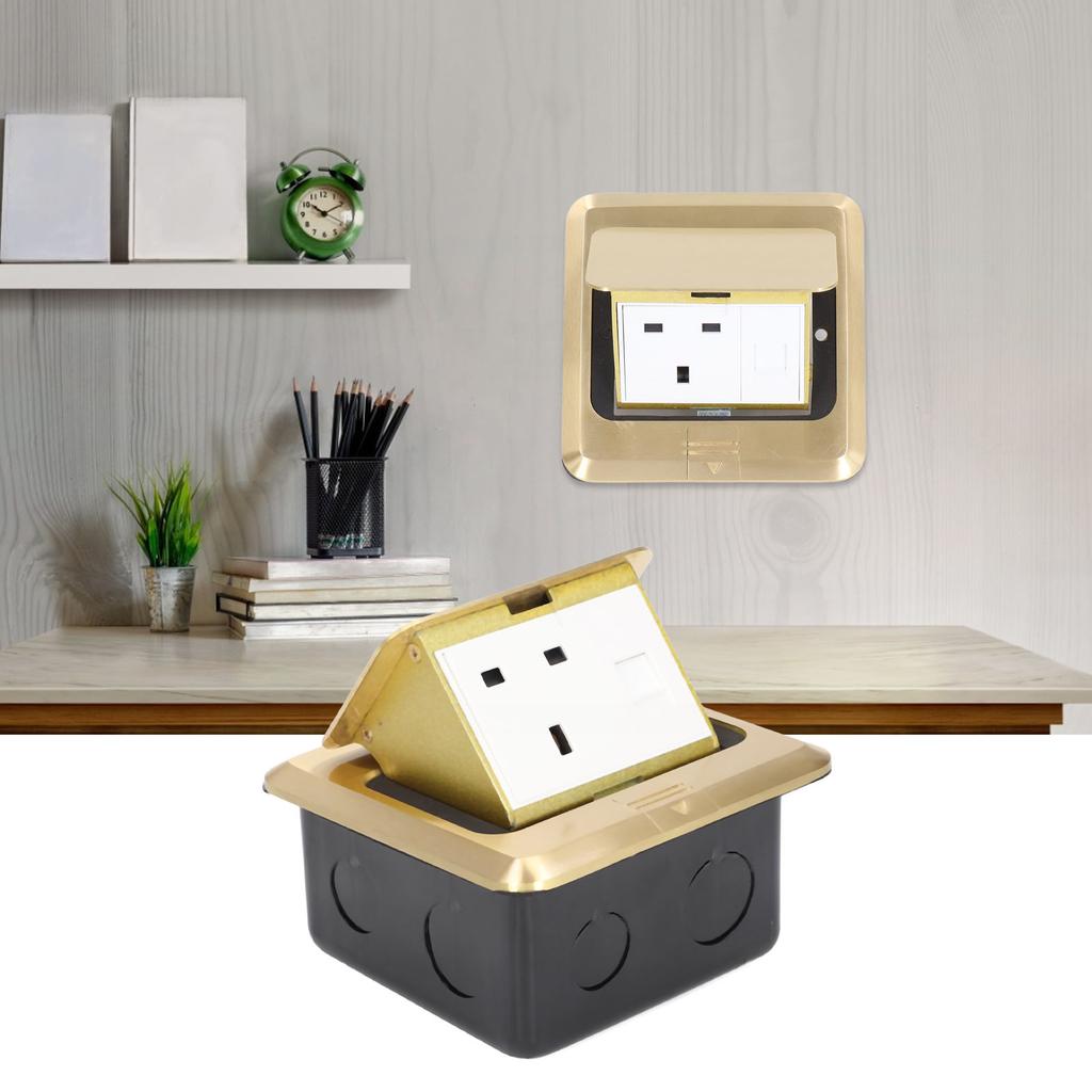 Pop Up Socket Table Power Outlet Receptacle UK Standard with Network Interface 250V