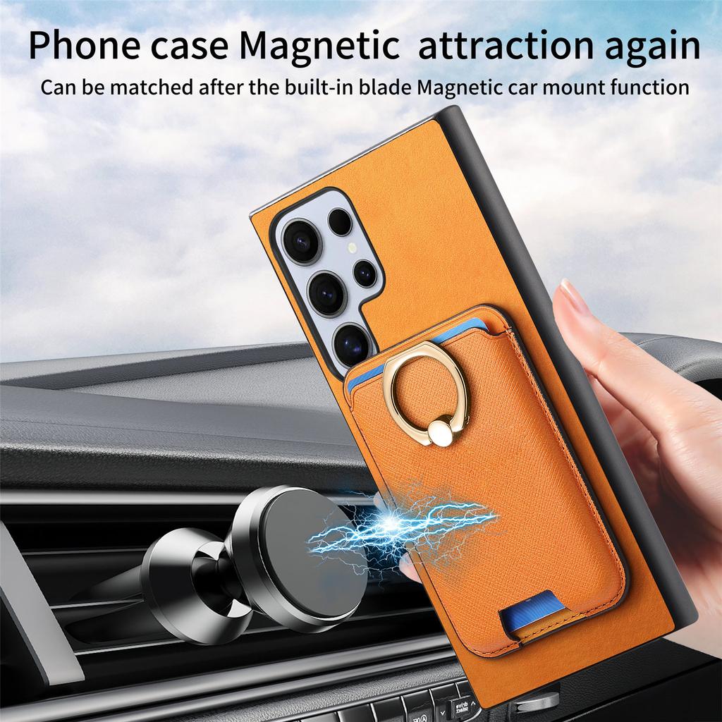 2 in 1 Detachable Cards Solt Wallet Leather Ring Holder Case For Samsung Galaxy S25 Ultra S24 FE S23 Plus A16 A55 A15 A56 Cover