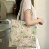 Retro Large Capacity Rose Flower Pattern Tote Bag Travel Portable Organizer Storage Bag Women Girls Sweet Shoulder Bag Gift