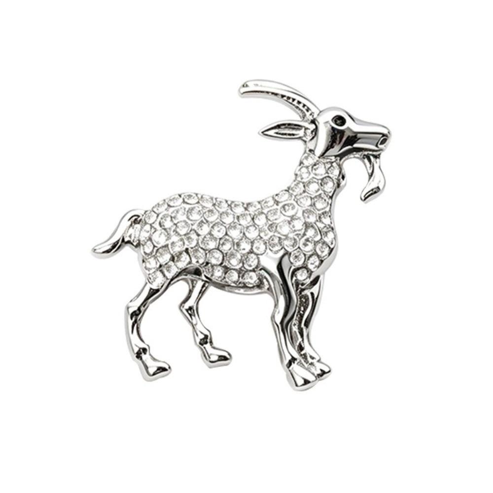 Inlaid Ram Brooch Alloy Lapel Pin Gifts Clothing Fixing Pins Coat Scarf Decoration