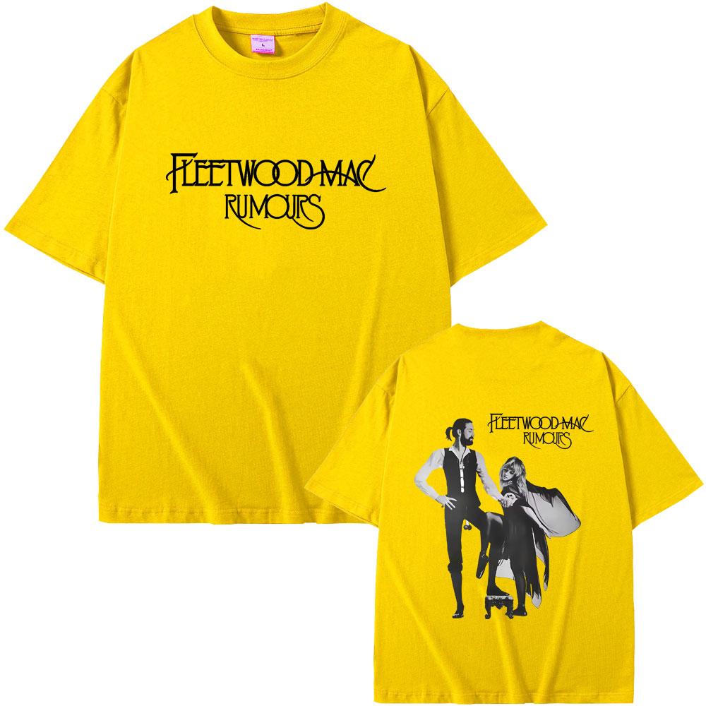T-shirt Imprimé Album Rumours de Rock Band Fleetwood Mac T-shirts Graphiques Rétro Stevie Nicks Hommes Femmes Coton Décontracté T-shirts Vintage