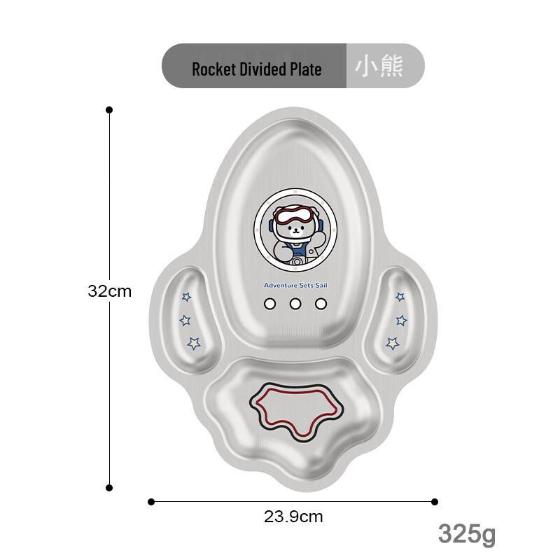 Cartoon Stainless Steel Divided Plate for Kids