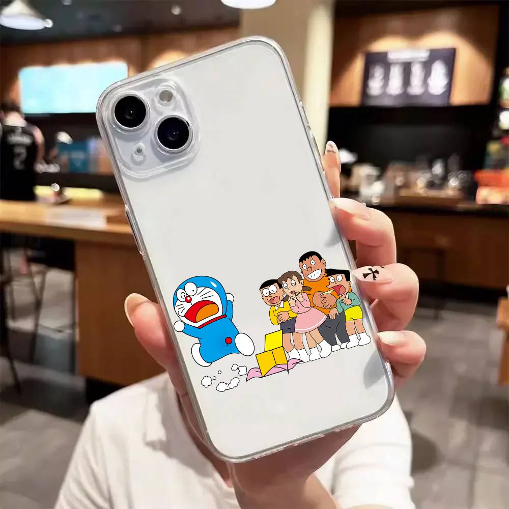 Custodia per Telefono Carina D-Doraemon per iPhone 17 16 15 14 13 12 11 Pro Max 13 12 Antiurto Morbida Trasparente Coque