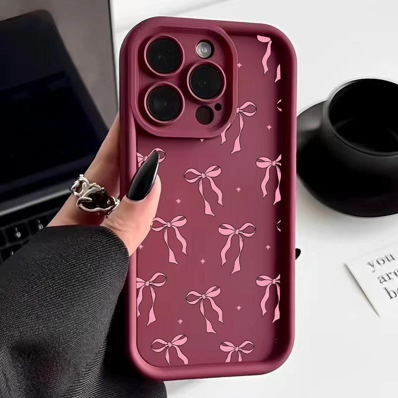 Phone Case For Samsung Galaxy S26 Ultra S25 S23 S24 S21 Plus S25 FE Note 20Ultra Bow Tie Cover Silicone Armor