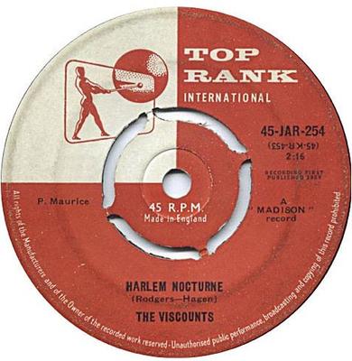 7inch Record VISCOUNTS - Harlem Nocturne 45JAR254 Top Rank Intern 1959 UK Pop Used