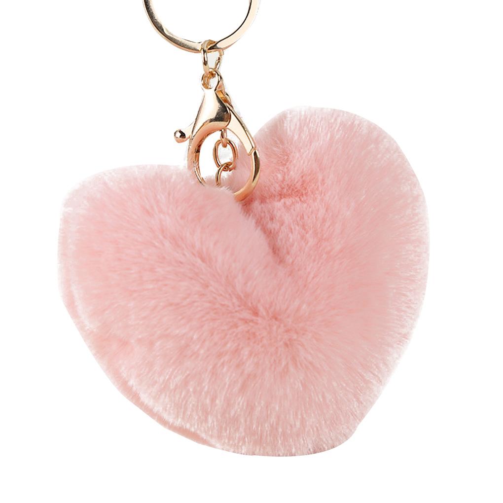 Heart Shape Hair Ball Pendant Mobile Phone Bag Hanging Decor