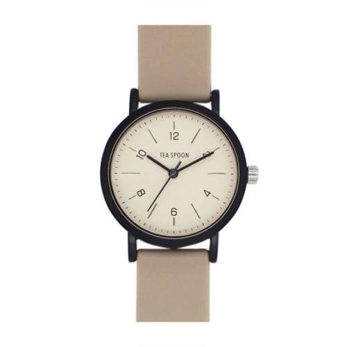 

TEA SPOON Round Rubber Strap Watch N04721A-1 MOC/BE Women s Beige