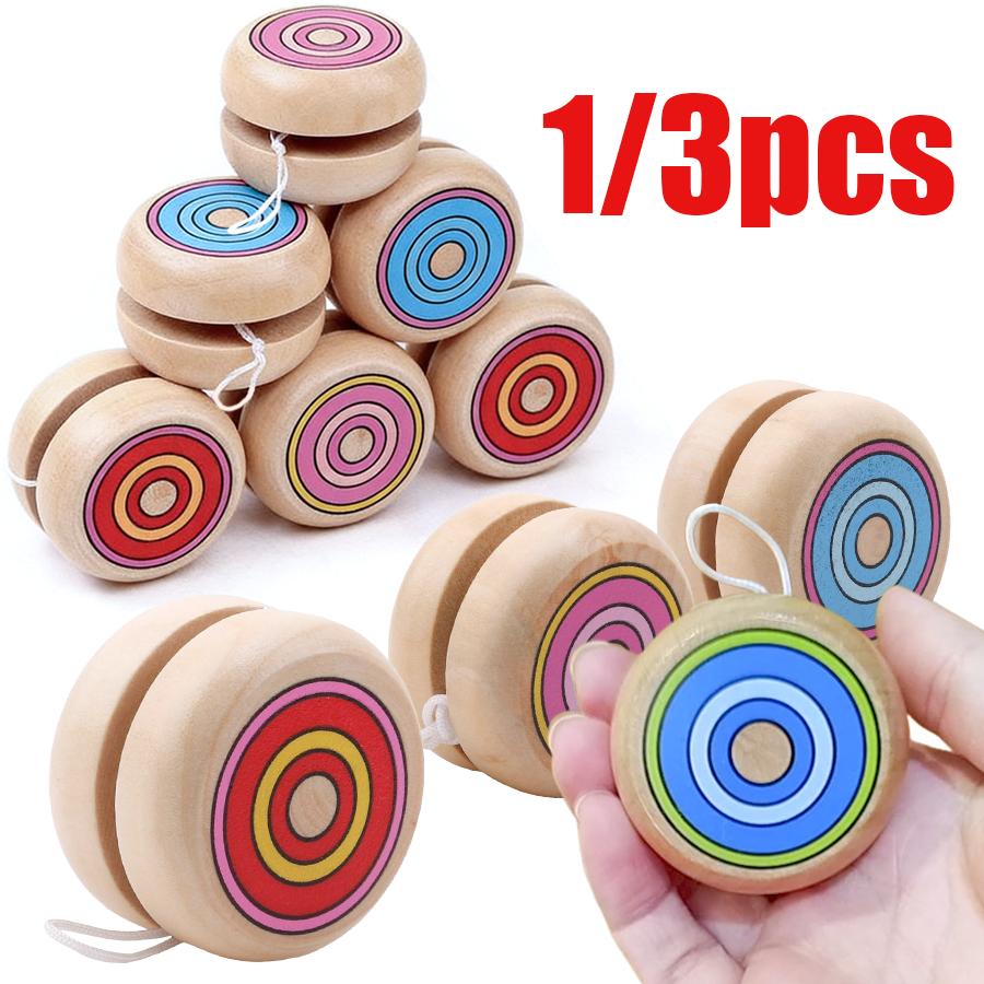 1/3pcs Wooden Circular Yoyo Ball Competition Physical Exercise Prop Hobbies Cllection Party Supplies for Yoyo Ball Lover XJM