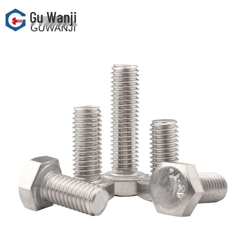Guwanji 304 Stainless Steel Full-Thread Hexagon Head Bolts