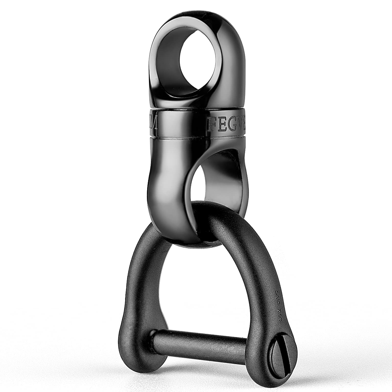 

TISUR Титановое Кольцо для Ключей Брелок для Ключей от Машины Мужской Смарт-Ключ Металлическая Фурнитура Вращающийся на 360° чёрный