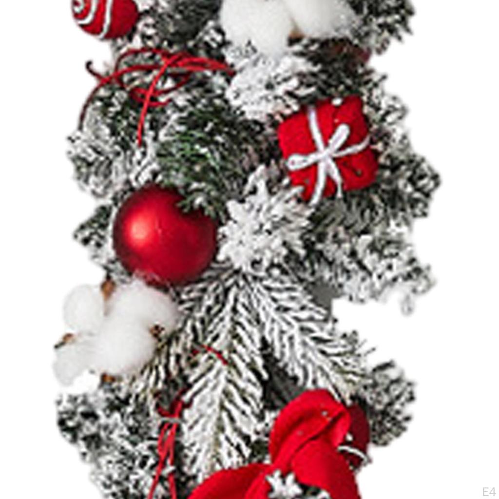 6 ft Christmas Wreath DIY Decor Rattan Garland for Party Porches Bedrooms Window Outdoor