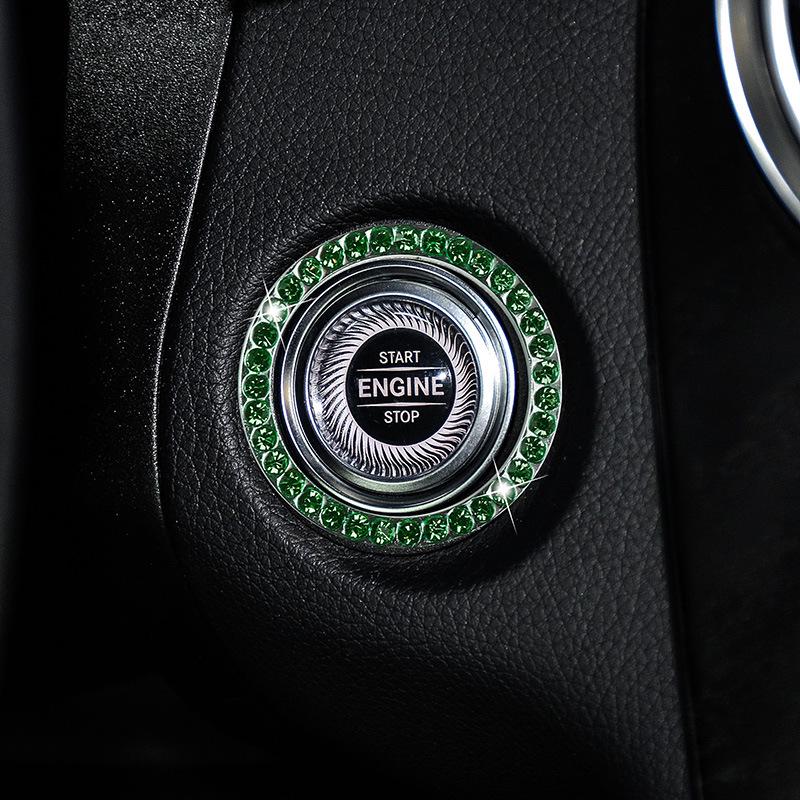 Fashionable Rhinestone Ignition Switch Decorative Ring for Women