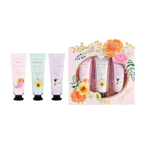 Days In Bloom Hand & Nail Cream Set (Floral Gift Box, Popular Scent, 3 Hand Creams)
