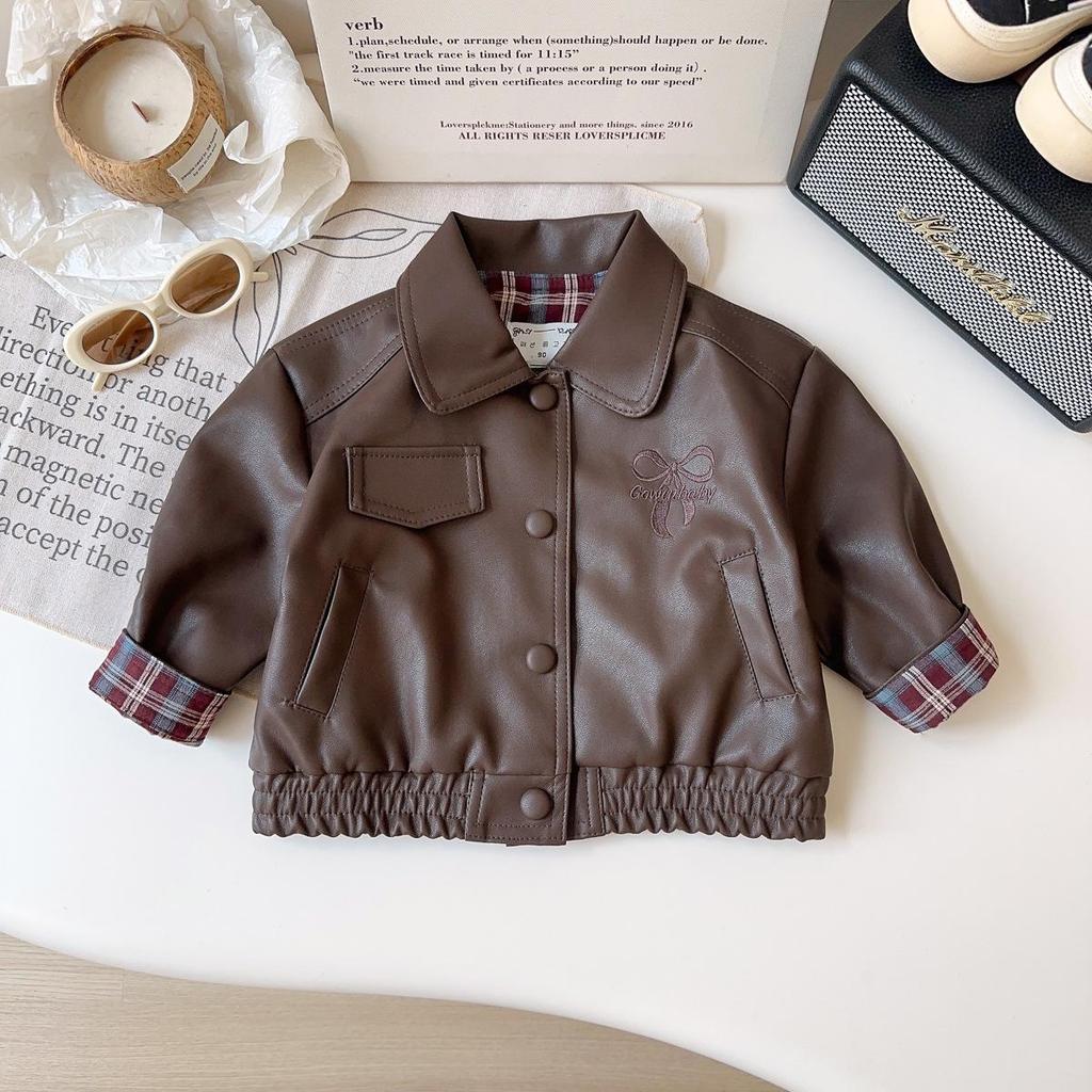 Korean-Style Girls' Leather Jacket - Spring/Autumn Fashionable Casual Coat BQB015