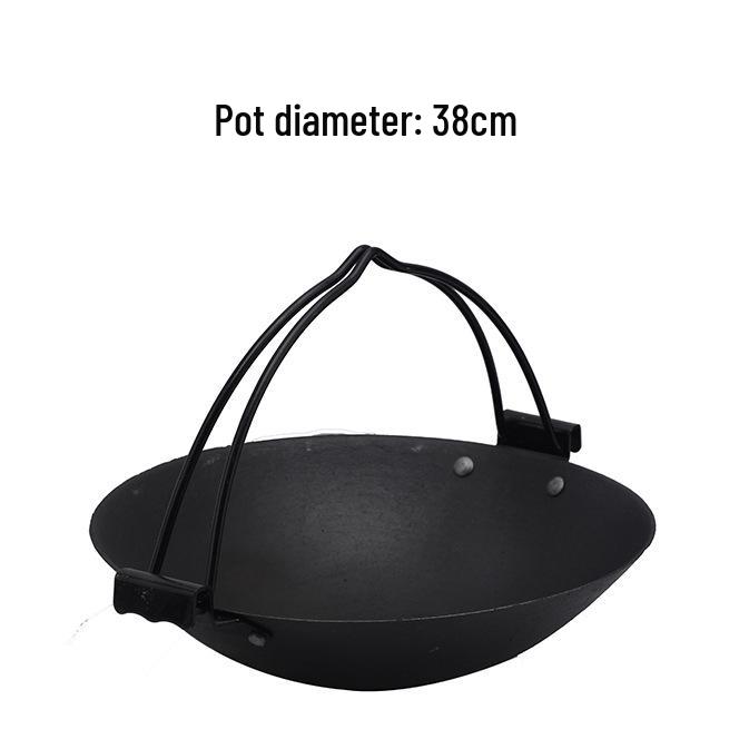 Farmhouse Traditional Cast Iron Hanging Hot Pot Tableware with Stand