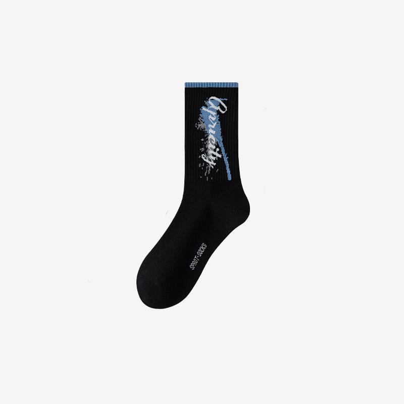 Men's Pure Cotton Mid-Calf Deodorant Sports Socks - Sweat-Absorbent & Breathable for Autumn/Spring