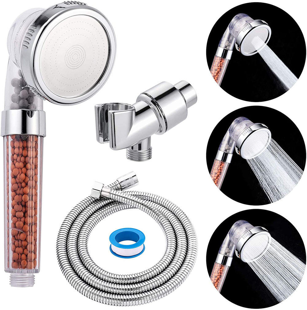 3 Mode Function Filtered Ionic Shower Head