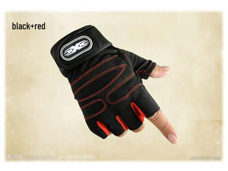 Unisex Non-slip Half Finger Fitness Gloves with Wrist Support for Outdoor Sports