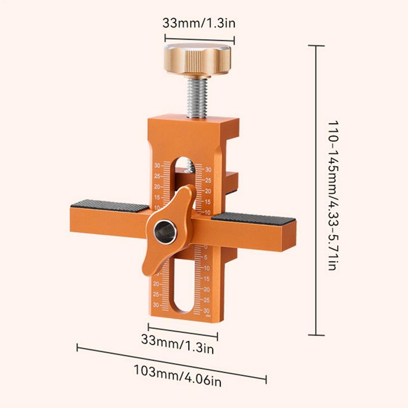 Cabinet Door Mounting Jig With Support Arm&Clamp Aluminum Alloy Tool For Installing Cabinets Adjustable Clamping Range 7-40mm