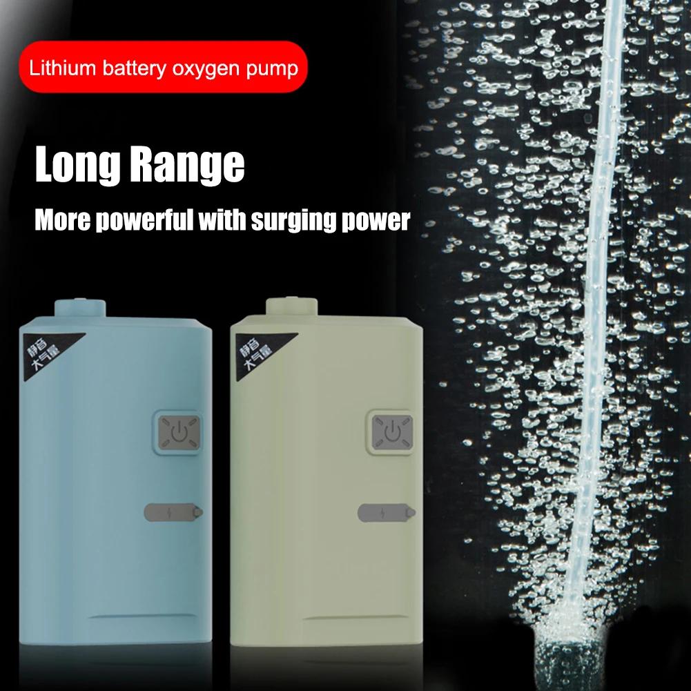 Aquarium Sauerstoffpumpe USB Wiederaufladbare Sauerstoffanreicherung Luftpumpe Belüfter Ultra Leise Sauerstoff-/Belüftungspumpe Tragbar für Outdoor-Angeln
