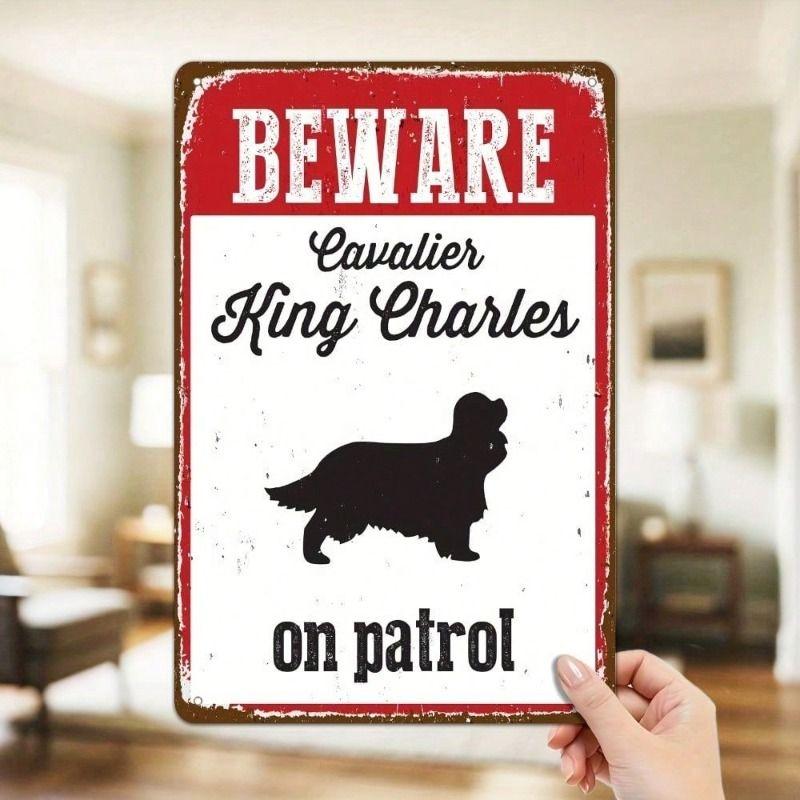 Vintage Cavalier King Charles Spaniel Metal Wall Art Retro Tin Sign Pet Lover Home Decor