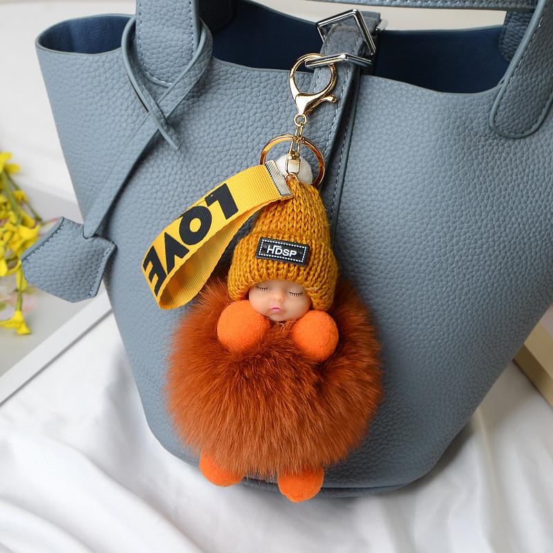 Doll Plush Sleep Ball Key Chain Bag Pendant Cute Decoration Ornament Toy Gift