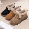 Cotton Shoes Women's Padded Autumn and Winter Snow Boots Meilad Women's Cotton Shoes Outside The Round Head Flat Bottom Mum Shoes Outdoor Winter Shoes