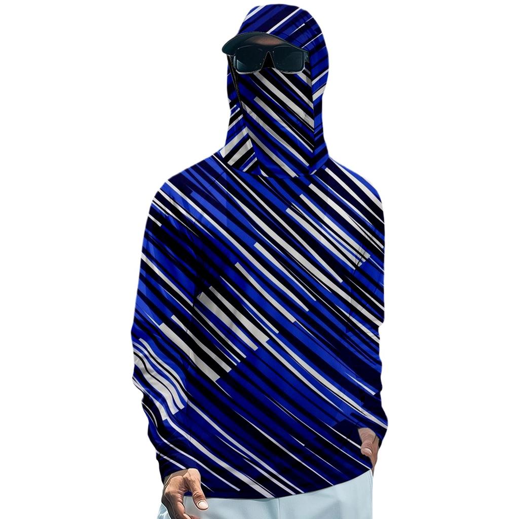 Herren Langarm Sonnen-Hoodie Schnelltrocknendes Angelshirt zum Laufen und Workout