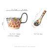 Hand Drawn Ceramic Mugs Creative Handle Coffee Cup Tea Set Large Capacity Heat-resistant Household Breakfast Cup Mark Coffee Mug