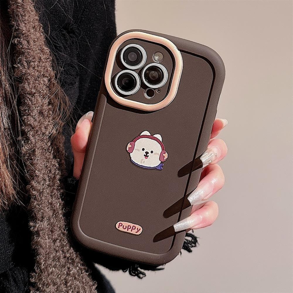 Cute Couple Apple 16 Mobile Phone Case IPhone 15 Promax Silicone 13 Suitable for 14 Puppy Avatar