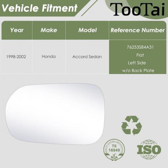 Replacement Mirror Glass - Compatible with vehicles - Accord Driver Left Side