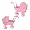 Mini Size 1:12 Dollhouse Miniatures Wrought Iron Doll Pram Toys Baby Stroller Model  Collection Toy