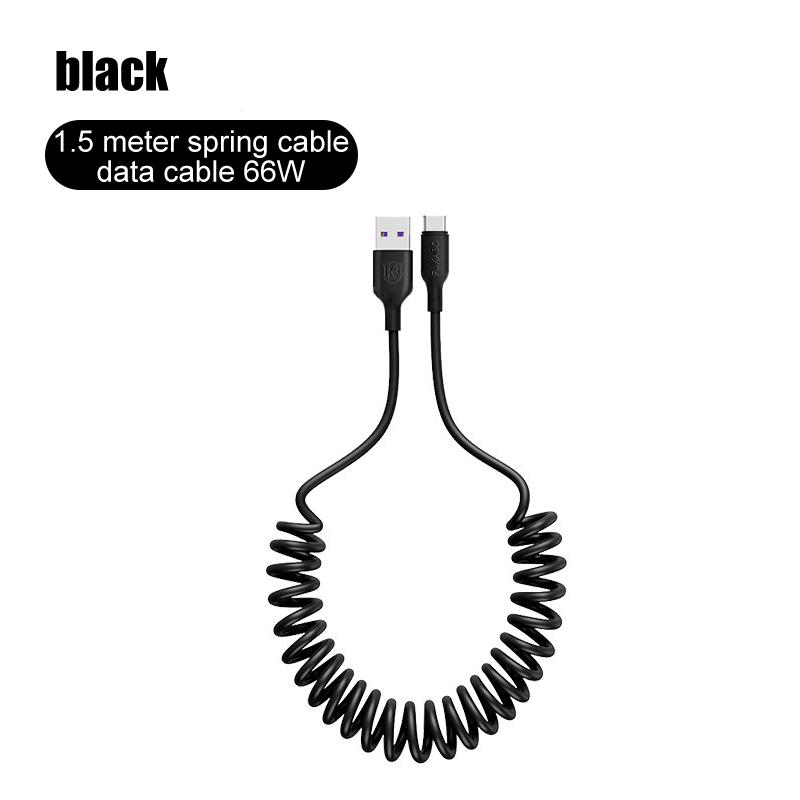 

66 Вт автомобильный сверхбыстрый зарядный кабель для Samsung S24 S23 Ultra Xiaomi 14 13T Redmi Note 11 12 13 Pro автомобильный пружинный растягивающийся USB-кабель C