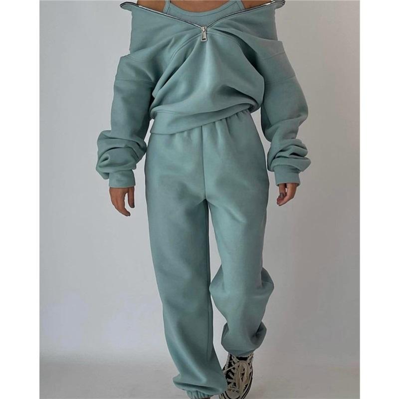 European And American Style New Women's Tops Long Sleeved Suits Fleece Sports And Leisure Style Simple And Comfortable