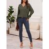 Women's Sweater Fall/Winter Casual Sweatshirt Women's Solid Color Top Long-Sleeve Crew Neck Patchwork Pullover Top T-Shirt